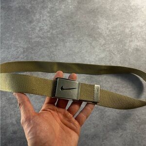 VTG Nike Canvas Strap Belt Tan Adjustable